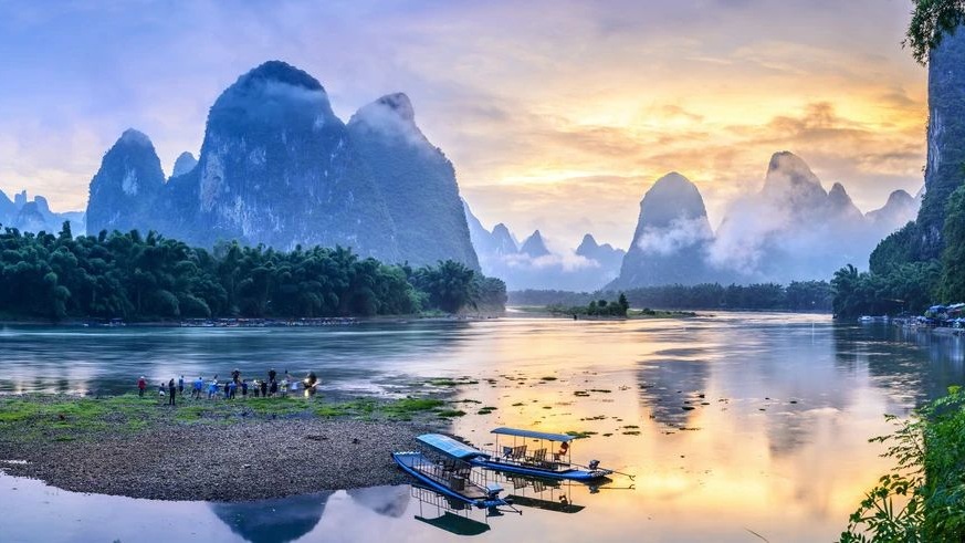 Rivière Li et relief karstique de Guilin